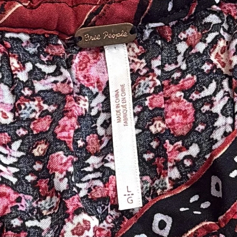Free People Happy‎ Feelings Maxi Floral Dress Pesant Bohemian Stevie Nicks L